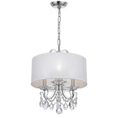 Contemporary Othello 3 Light Clear Crystal Polished Chrome Mini Chandelier - Crystorama 6623-CH-CL-MWP