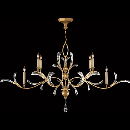 Fine Art Handcrafted Lighting 761840 Crystal Beveled Arcs Gold Long Oval Chandelier