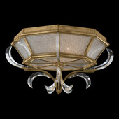 Crystal Beveled Arcs Gold Flush Mount Ceiling Fixture - Fine Art Handcrafted Lighting 767640