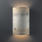 Ambiance Large Cylinder Wall Sconce With Perforations - Justice Design CER-1295-TRAG