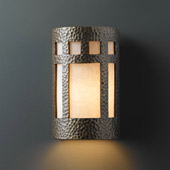 Craftsman/Mission Ambiance Small ADA Prairie Window Outdoor Wall Sconce - Justice Design CER-5340W-HMBR