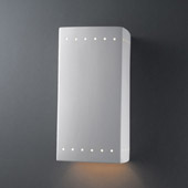 Ambiance Large ADA Rectangle Outdoor Wall Sconce With Perforations - Justice Design CER-5960W-BIS