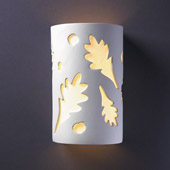 Casual Ambiance Small Oak Leaves Wall Sconce - Justice Design Group CER-7465