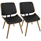 Lombardi Chairs (Set of 2) - LumiSource CH-LMB WL+BK2