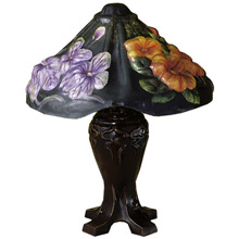 Meyda 24034 Puffy 19"H Iris Blossom Table Lamp
