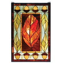 Meyda 73207 Leaf & Acorn Stained Glass Window