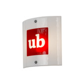 Contemporary Metro Fusion 11"Sq Personalized UB Logo Wall Sconce - Meyda 162914