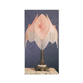 Victorian Fabric & Fringe 28"H Pink Pontiff Table Lamp - Meyda 19227