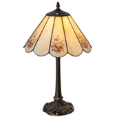 Victorian Pansies 21" High Table Lamp - Meyda 218834