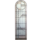 Contemporary Deco Arched Left Sided Stained Glass Window - Meyda 22868