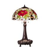 Tiffany Renaissance Rose 31" High Table Lamp - Meyda 230476