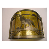Rustic Northwoods Wolf On The Loose Wall Sconce - Meyda 81054