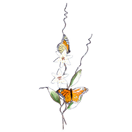 Bovano B90 Monarch Butterfly and Flower Wall Art