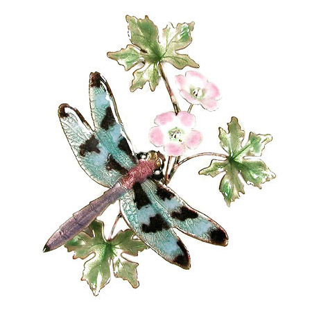 Bovano W7616 Check Winged Dragonfly with Flower Wall Art