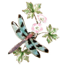 Bovano W7616 Check Winged Dragonfly with Flower Wall Art