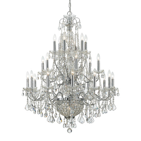 Crystorama 3229-CH-CL-MWP Crystal Imperial 26 Light Crystal Chrome Chandelier