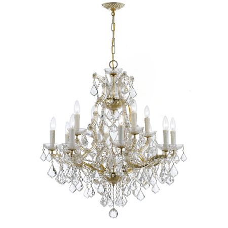 Crystorama 4412-GD-CL-MWP Crystal Maria Theresa 13 Light Clear Crystal Gold Chandelier