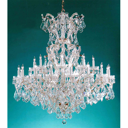 Crystorama 4424-GD-CL-MWP Crystal Maria Theresa 25 Light Clear Crystal Gold Chandelier