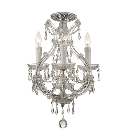 Crystorama 4473-CH-CL-MWP_CEILING Crystal Maria Theresa 4 Light Clear Crystal Chrome Ceiling Mount