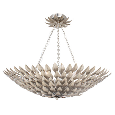Crystorama 517-SA_CEILING Broche 6 Light Antique Silver Ceiling Mount
