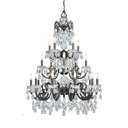 Crystorama 5190-EB-CL-MWP Crystal Legacy 20 Light Clear Crystal Bronze Chandelier