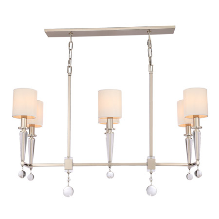 Crystorama 8106-PN Paxton 6 Light Polished Nickel Chandelier