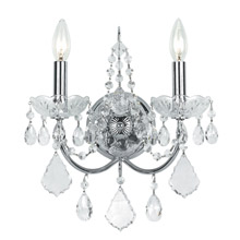 Crystorama 3222-CH-CL-MWP Crystal Imperial 2 Light Clear Crystal Chrome Sconce