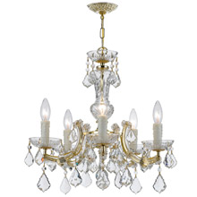 Crystorama 4376-GD-CL-MWP Crystal Maria Theresa 5 Light Gold Mini-Chandelier