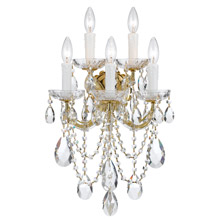 Crystorama 4425-GD-CL-MWP Crystal Maria Theresa 5 Light Clear Crystal Gold Sconce