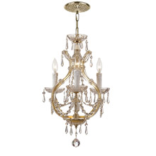 Crystorama 4473-GD-CL-MWP Crystal Maria Theresa 4 Light Clear Crystal Gold Mini Chandelier