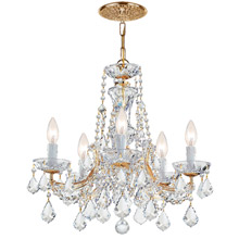 Crystorama 4476-GD-CL-MWP Crystal Maria Theresa 5 Light Clear Crystal Gold Chandelier