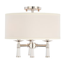 Crystorama 8863-PN_CEILING Baxter 3 Light Polished Nickel Ceiling Mount