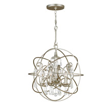 Crystorama 9026-OS-CL-MWP Solaris 5 Light Crystal Silver Sphere Chandelier