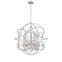 Crystorama 9028-OS-CL-MWP Solaris 6 Light Crystal Silver Sphere Chandelier