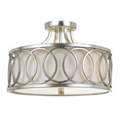 Libby Langdon for Crystorama Graham 3 Light Ant Silver Ceiling Mount - 285-SA