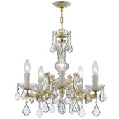 Crystal Maria Theresa 5 Light Gold Mini-Chandelier - Crystorama 4376-GD-CL-MWP