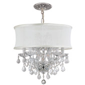 Traditional Brentwood 6 Light Crystal Chrome Drum Shade Chandelier - Crystorama 4415-CH-SMW-CLM