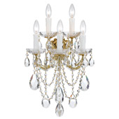Crystal Maria Theresa 5 Light Clear Crystal Gold Sconce - Crystorama 4425-GD-CL-MWP