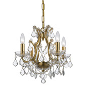 Contemporary Filmore 4 Light Crystal Gold Mini-Chandelier - Crystorama 4454-GA-CL-MWP