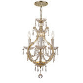 Crystal Maria Theresa 4 Light Clear Crystal Gold Mini Chandelier - Crystorama 4473-GD-CL-MWP