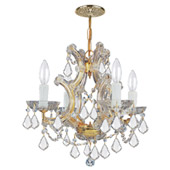 Crystal Maria Theresa 4 Light Clear Crystal Gold Mini Chandelier - Crystorama 4474-GD-CL-MWP