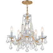 Crystal Maria Theresa 5 Light Clear Crystal Gold Chandelier - Crystorama 4476-GD-CL-MWP