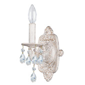 Paris Market 1 Light Clear Crystal White Sconce - Crystorama 5021-AW-CL-MWP