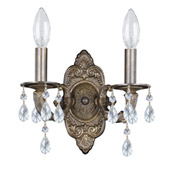 Paris Market 2 Light Clear Crystal Bronze Sconce - Crystorama 5022-VB-CL-MWP