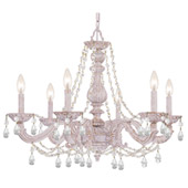 Paris Market 6 Light Clear Crystal White Chandelier - Crystorama 5026-AW-CL-MWP