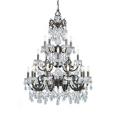 Crystal Legacy 20 Light Clear Crystal Bronze Chandelier - Crystorama 5190-EB-CL-MWP
