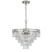 Crystal Mercer 6 Light Hand Cut Crystal Silver Convertible Chandelier - Crystorama 5264-OS-CL-MWP