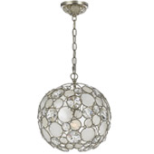 Palla 1 Light Antique Silver Sphere Mini Chandelier - Crystorama 527-SA