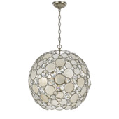 Palla 6 Light Antique Silver Sphere Pendant - Crystorama 529-SA
