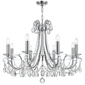 Contemporary Othello 8 Light Clear Crystal Polished Chrome Chandelier - Crystorama 6828-CH-CL-MWP